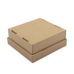Mikro gofruoto kartono dėžutė 180x180x80 mm su dangteliu, rudos sp. - Image 4
