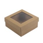 Mikro gofruoto kartono dėžutė su langu 180x180x80 mm