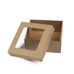 Mikro gofruoto kartono dėžutė su langu 180x180x80 mm - Image 3