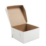 Cardboard boxes 180x180x80mm with hinged lid, white/brown, in packs of 100. Minimum order quantity 100 pieces - Image 4