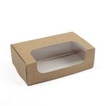 Cardboard boxes for confectionery with window and lid, 190x120x60mm, brown - Image 2