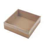 Micro-corrugated cardboard box 200x200x65mm with transparent PE lid, 14E