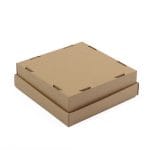 Mikro gofruoto kartono dėžutė 200x200x65 mm su dangteliu, rudos sp. - Image 2