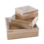 Micro-corrugated cardboard box 200x200x65mm with transparent PE lid, 14E - Image 3