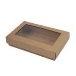 Dovanų dėžutė su PE langeliu ir dangteliu 200x130x40 mm