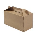 Gofruoto kartono dėžutė 215x100x110 mm su rankenėle, rudos sp., 14E (FEFCO 0217) - Image 4