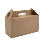 Gofruoto kartono dėžutė 215x100x110 mm su rankenėle, rudos sp., 14E (FEFCO 0217) - Image 5