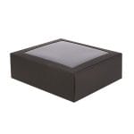 Mikro gofruoto kartono dėžutė su dangteliu ir langu 215x195x70 mm - Image 2