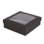 Gofrētā kartona kaste ar logu, 245x245x80mm, melna