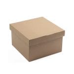 Gofruoto kartono dėžutė 250x250x150 mm su dangteliu, rudos sp., 14E