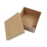 Gofruoto kartono dėžutė 250x250x150 mm su dangteliu, rudos sp., 14E - Image 3