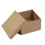 Gofruoto kartono dėžutė 250x250x150 mm su dangteliu, rudos sp., 14E - Image 4