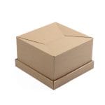 Gofruoto kartono dėžutė 250x250x150 mm su dangteliu, rudos sp., 14E - Image 5
