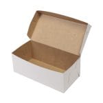 Kartona konteiners  ar atlokāmu vāku, 260x130x100mm, balts/brūns, iepakojumā 100gab. - Image 2