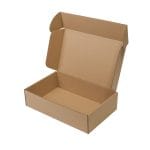 Corrugated cardboard boxes with hinged lid, 285x180x75mm, brown, packed in 25 pieces. Suitable for DPD and Omniva S.