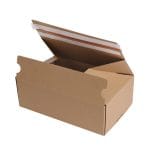 Gofrētā kartona e-komercijas kaste ar dubultu līmlenti un atvēršanas lenti, brūna, 360x239x120mm
