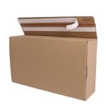 Gofrētā kartona e-komercijas kaste ar dubultu līmlenti un atvēršanas lenti, 464x266x118mm, brūna - Image 2