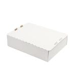 Gofruoto kartono dėžutė konditerijos gaminiams 400x300x100 mm, baltos sp.