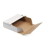 Gofruoto kartono dėžutė konditerijos gaminiams 400x300x100 mm, baltos sp. - Image 2