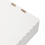 Gofruoto kartono dėžutė konditerijos gaminiams 400x300x100 mm, baltos sp. - Image 4