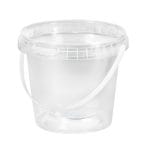 Plastic buckets 0.67 l, transparent, with handle, with transparent lid, PP - Image 2
