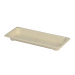 Suši padėklai iš cukranendrių pluošto 222x92x22mm, 50vnt., smėlio sp.