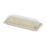 Suši padėklai iš cukranendrių pluošto 222x92x22mm, 50vnt., smėlio sp. - Image 3