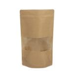 Popieriniai doypak maišeliai 180+90x290 mm su langeliu, 1000 ml, su Zip-lock užtrauktuku, rudos sp., pakuotėje 100 vnt. - Image 2