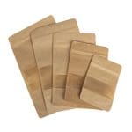 Popieriniai doypak maišeliai 180+90x290 mm su langeliu, 1000 ml, su Zip-lock užtrauktuku, rudos sp., pakuotėje 100 vnt. - Image 5