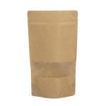 Paper doypacks 130+80x225mm with window, 500ml, with zip-lock closure, brown, in a pack of 100 pieces - Image 2