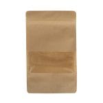 Popieriniai doypak maišeliai 160+90x270mm su langeliu, 750ml, su Zip-lock užtrauktuku, rudos sp., 100 vnt.