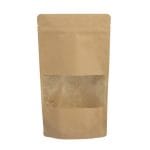 Popieriniai doypak maišeliai 160+90x270mm su langeliu, 750ml, su Zip-lock užtrauktuku, rudos sp., 100 vnt. - Image 2