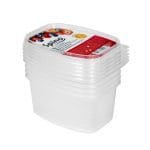 Indeliai PP su dangteliais SPINO, 500ml, 142x106x50mm, skaidrūs, 5 + 5vnt.