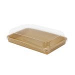 Containers for sushi, PE/PAP/PE, 242×156×24.5 mm, 50 pcs., kraft - Image 3