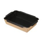 RAR/PE containers, 1200 ml, 200 x 140 x 50 mm, black/kraft, 50 pcs.