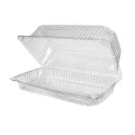 Indeliai konditerijos gaminiams, PET, 210x110x20/55 mm, su atlenkiamu dangteliu, skaidrūs, 500 vnt.