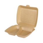 Термобоксы двухсекционные 241 x 206.5 x 69мм, бежевые, XPP, 100 шт в упак.