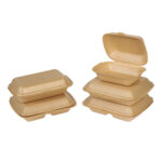 Термобоксы двухсекционные 241 x 206.5 x 69мм, бежевые, XPP, 100 шт в упак. — изображение 3