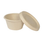 Lids for sugar cane sauce boats Ø62mm, 50 pcs, beige - Image 3