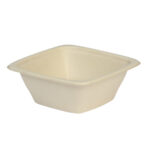 Sugar cane containers, 950 ml, 180×180×70 mm, 50 pcs., beige