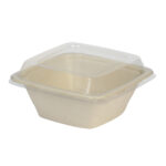 Sugar cane containers, 950 ml, 180×180×70 mm, 50 pcs., beige - Image 3