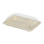 Containers for sushi made of sugar cane, 185×128×20 mm, 50 pcs., beige - Image 3