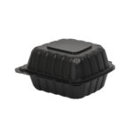 Burgerkārbas ar vāku PP 150x150x80mm,150gab.,melnas - Image 2