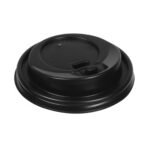Lids for paper cups  PS, Ø80 mm, black, closable, 100 pcs.