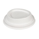 Sugar cane lids for paper cups, Ø90 mm, white, 50 pcs.