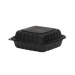 Boxes PP 200×205×80mm, with hinged lid, black, 100 pcs. in a box. - Image 2